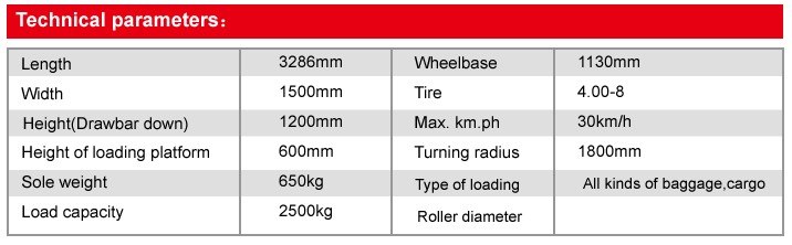 Platform Trailer 3 technical specification