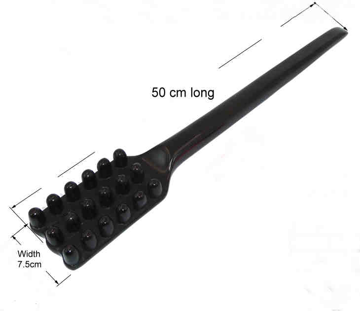 Elongated Bianstone Meridian Brush Massage Stick