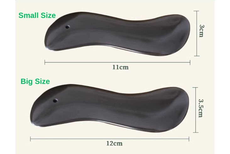 S Shape Bianstone Facial Scraper Dimension