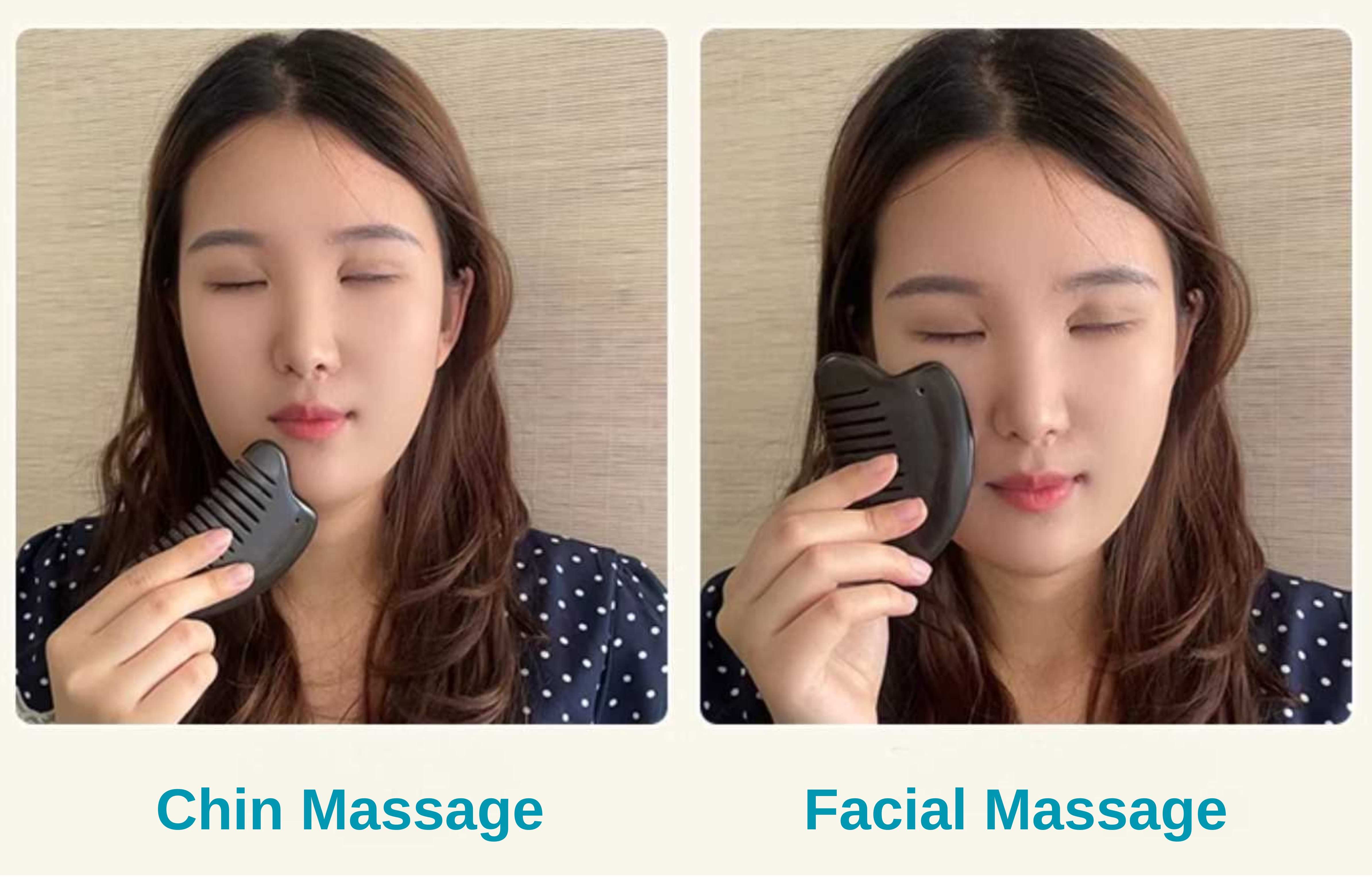 how to use the multipe function comb for facial and chin massage