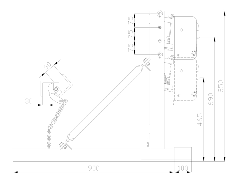 Heavy Duty Gator Grip Forklift 3 Drum Grabs Double Grip Head Type DG1080B drawing