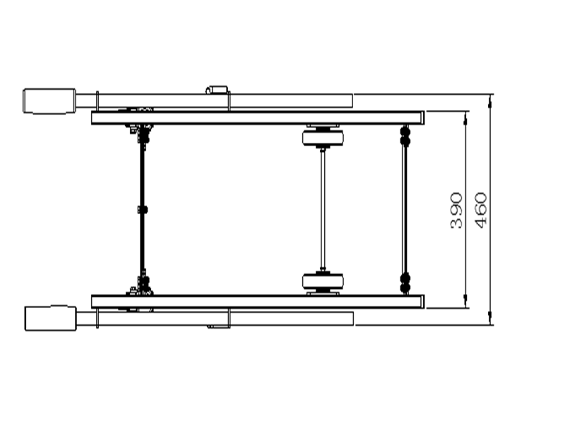 Heavy Duty Wheels Drum Cradle With Steel Handles DF10 dimension drawing