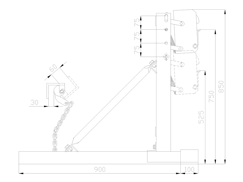 Single-Grip 4 Drums Grab DG1440A drawing