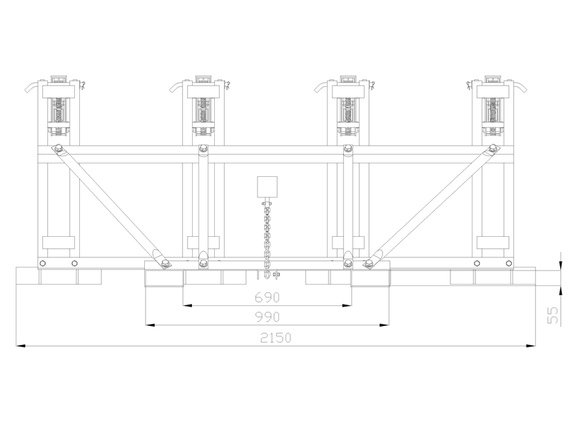 Single-Grip 4 Drums Grab DG1440A drawing