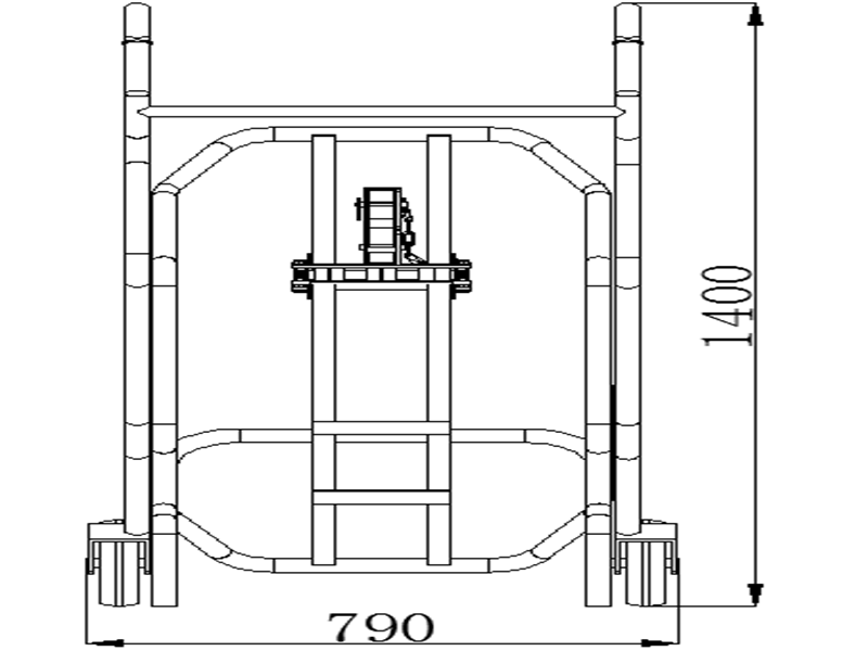 DRUM TROLLEY TECHNICAL DRAWING WITH DIMENSION